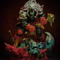 Lion Of The Endless War - Warrior Alien Gladiator Berserker Battle Beast Resin Figure 16K - thumbnail 3
