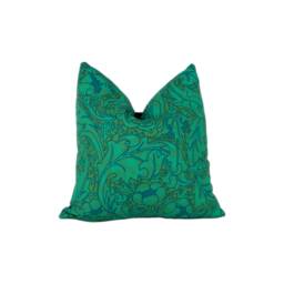 William Morris - Bachelors Button Olive/Turquoise Cushion Cover Throw Pillow Designer Home Decor