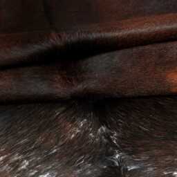 Genuine Dark Brown & White Cowhide Rug - Medium Hair-On Leather For Stylish Interiors - 57x58 Inches - thumbnail 2