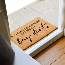 Farmhouse Buy Dirt Doormat - You Can't Happiness But Can New Home Gift Housewarming Decor Quote - thumbnail 2