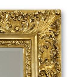 Large Italian Baroque Antique Gold Leaf Mirror - Made in Italy Carved Gilded Mirror Wall Victorian Rococo Item 5035 - thumbnail 2