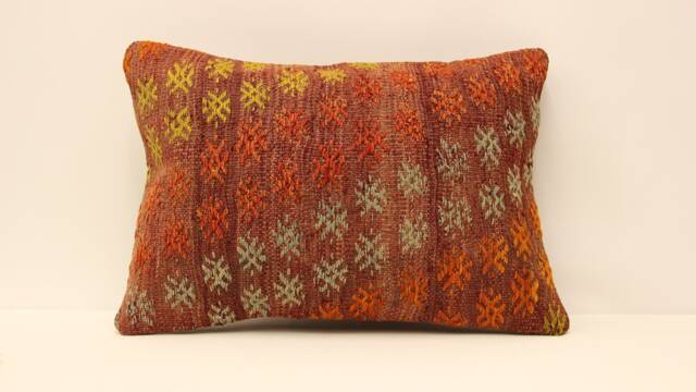 Throw Kilim Pillow 14x20 Feet - 35x50 cm Anatolian Kelim Turkish Pillow Kilim Cushion Art Deco Cover Sofa 4Bef-221 - image 1