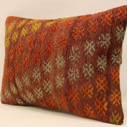 Throw Kilim Pillow 14x20 Feet - 35x50 cm Anatolian Kelim Turkish Pillow Kilim Cushion Art Deco Cover Sofa 4Bef-221 - thumbnail 3