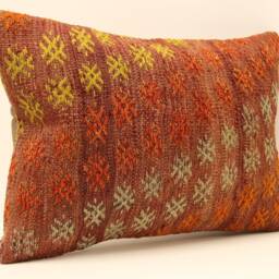 Throw Kilim Pillow 14x20 Feet - 35x50 cm Anatolian Kelim Turkish Pillow Kilim Cushion Art Deco Cover Sofa 4Bef-221 - thumbnail 2