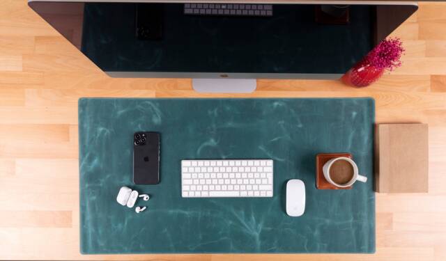 Genuine Leather Handmade Desk Mat , Computer Pad, Best Office Keyboard Mat, 91 X 48 cm Personalizable Special Dimensions Accepted - image 1