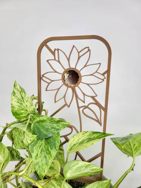 Sunflower Trellis For Indoor Houseplants, Hoya Plant Support, 3D Printed Stake - image 1