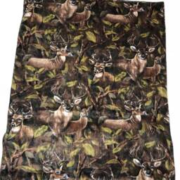 Zoofleece Deer Camouflage Elk Buck Blanket Animal Hunting Brown Quilt Throw 60x60 - thumbnail 2