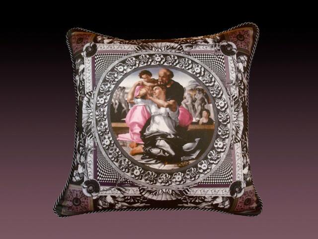 Doni Pillow - Black/Grey/Pink/Check - image 1