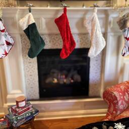 Luxury Christmas Stocking - Handmade in Usa, Luxe Snowflakes, Natural White, Ornament, Elegant Fun, Festive Holiday Home Decor, Accents - thumbnail 2