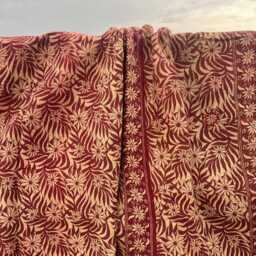 Handmade Cotton Kantha Quilt Patchwork Reversible Block Print Bohemian Throw - thumbnail 3