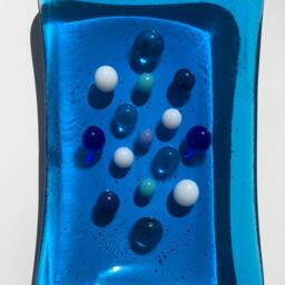 Handmade Fused Glass Soap Dish Turquoise Blue Bathroom Decor - thumbnail 2