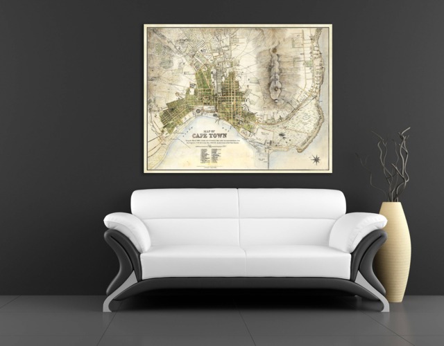 Antique Cape Town Map Print Photo Paper, Matte, Or Canvas - image 1