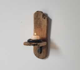 Character Dorset Driftwood & Ceramic Night Light Candle Holder Wall Sconce - thumbnail 1