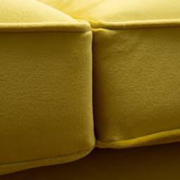 3 Seater Yellow Velvet Fabric Chesterfield Sofa - Quirky Coloured Buttons British Handmade - thumbnail 2