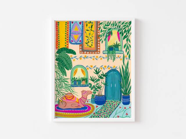 Travel Print, Camel Art Animal Wall Decor, Morocco Christmas Gift For Traveller, Moroccan Home Print - image 1