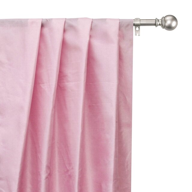Soft Pink Faux Silk Curtain Panels, Art Curtains - Rod Pocket, Grommet, Box Pleat, Three Pinch Tab Top & Plain Ring Top - image 1