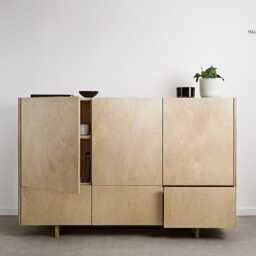 Minimalist Japandi Sideboard With Drawers & Cabinets - Birch Plywood, Fully Assembled Storage For Living Room, Bedroom Ototo.02 - thumbnail 2