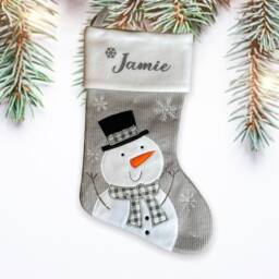 Grey Personalised Christmas Stocking , Xmas D??cor Or Family Named Stockings - thumbnail 3