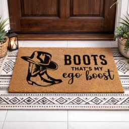 Boots Ego Boost Doormat - Custom Western Welcome Rug Funny Cowboy Home D??cor - thumbnail 3