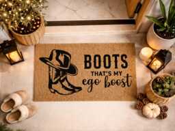 Boots Ego Boost Doormat - Custom Western Welcome Rug Funny Cowboy Home D??cor - thumbnail 1