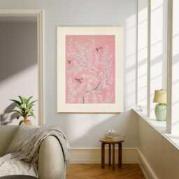 Japanese Art Print, Blossom Flower Poster, Floral Prints, Wall Art, Flower Print, Pink Room - thumbnail 2