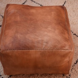 Moroccan, Brown Pouf, Pouf, Pouffe, Moroccan Poufs, Ottoman Pouf, Footstool, Berber Pouf, Leather Pouf, Decorative Pillows, Living Room Pillow - thumbnail 3