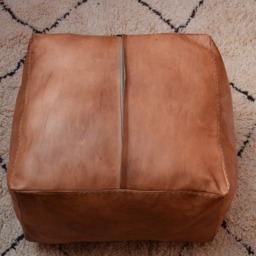 Moroccan, Brown Pouf, Pouf, Pouffe, Moroccan Poufs, Ottoman Pouf, Footstool, Berber Pouf, Leather Pouf, Decorative Pillows, Living Room Pillow - thumbnail 4