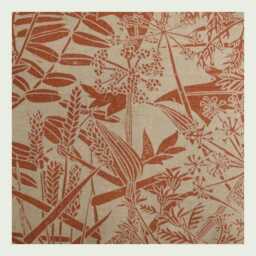 Botanical Linen Cushion Beige Terracotta Leaf Pattern Lumbar Pillow Cover 12x20 - thumbnail 2