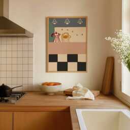 Daily Cafe Print, Coffee Poster, Illustration Kitchen Wall Art, Aesthetic Trendy Kitchen, Unframed - thumbnail 2