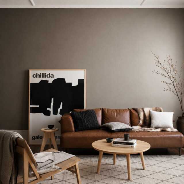 Round Oak Coffee Table, Japandi Living Room, Solid Wood Minimalist For Small Spaces, UK - image 1