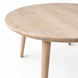 Round Oak Coffee Table, Japandi Living Room, Solid Wood Minimalist For Small Spaces, UK - thumbnail 4