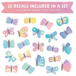 Butterfly Decals - Nursery Wall Decals, Girl Room Decor, Reusable Stickers, Art - thumbnail 2