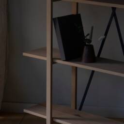 Konk ??? Overhang Shelving [Wooden] Bespoke Sizes Available Modern Oak & Steel Bookcase, Tall Bookshelf - thumbnail 3