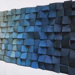 Reclaimed Pine Wood Wall Art - Geometric Sound Diffuser - thumbnail 4
