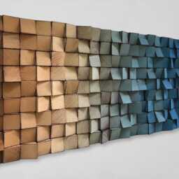 Reclaimed Pine Wood Wall Art - Geometric Sound Diffuser - thumbnail 2
