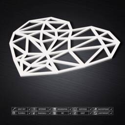 Geometric Heart, Modern Decor, 3D Art, Wall Decor, Scandinavian , - Skugeohe - thumbnail 3
