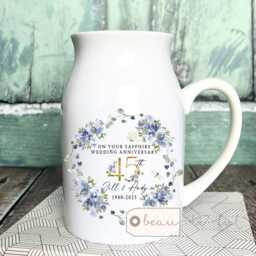 Personalised Sapphire Wedding Anniversary Cushion, Anniversary, Gift 45Th 45 Anniversary Cushion - thumbnail 2