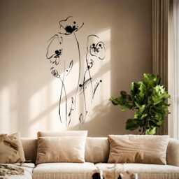 Wall Decal Flower Poppy Floral Tree Forest Vinyl Sticker 1845Dz - thumbnail 3
