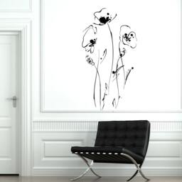 Wall Decal Flower Poppy Floral Tree Forest Vinyl Sticker 1845Dz - thumbnail 2