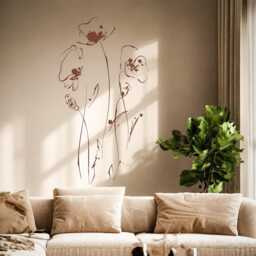 Wall Decal Flower Poppy Floral Tree Forest Vinyl Sticker 1845Dz - thumbnail 4