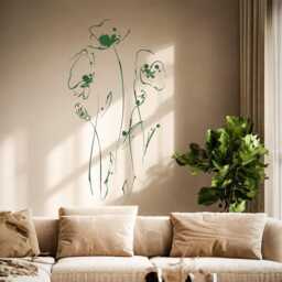 Wall Decal Flower Poppy Floral Tree Forest Vinyl Sticker 1845Dz - thumbnail 1
