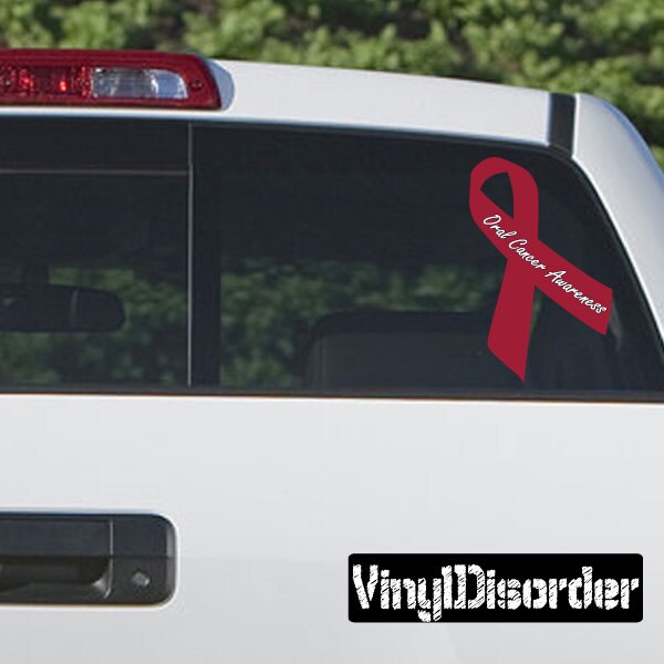 Oral Cancer Awareness Ribbon Vinyl Wall Decal Or Car Sticker