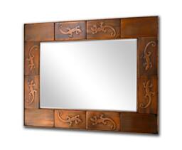 Copper Lizard Accent Mirror Frame, Metal Inlay - 60x80cm - thumbnail 1