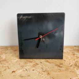 Raw Steel Standing Clock - Industrial Square Metal Handmade UK Table Rustic Home Decor Timepiece - thumbnail 3