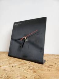 Raw Steel Standing Clock - Industrial Square Metal Timepiece, UK Handmade Rustic Decor