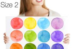 Wall Decals Watercolor Circles, Rainbow Colors, Tile Decals, Furniture Hand-Painted Dot Home D??cor - thumbnail 1