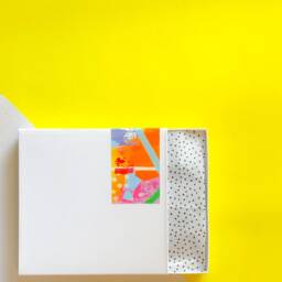Composition No.3 - Orange/Red/Lilac(Blue/Green - Stained Glass Shapes Handmade Colourful Sun-Catcher/Wall Hanging Home Decor - thumbnail 4