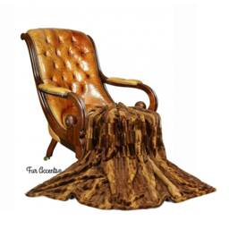 Plush Faux Fur Throw Blanket, Soft Brown Minky Cuddle Lining, Usa - thumbnail 2