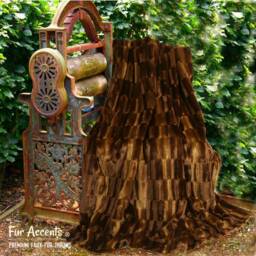 Plush Faux Fur Throw Blanket, Soft Brown Minky Cuddle Lining, Usa