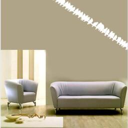 A Flock Of Birds Sitting On Electric Wires Vinyl Wall Ceiling Decal Silhouettes Sticker - thumbnail 3